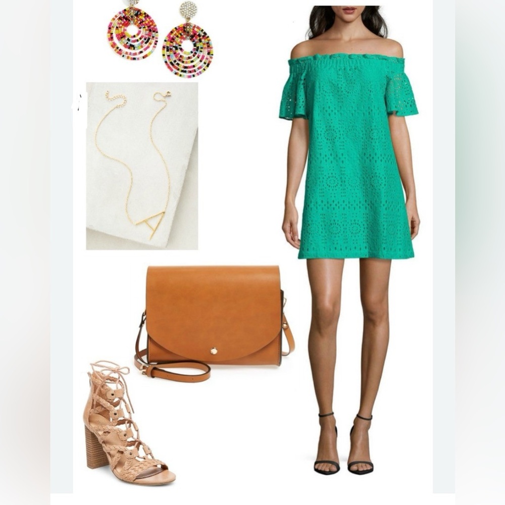 A.N.A Arcadia  off the shoulder Jade summer dress